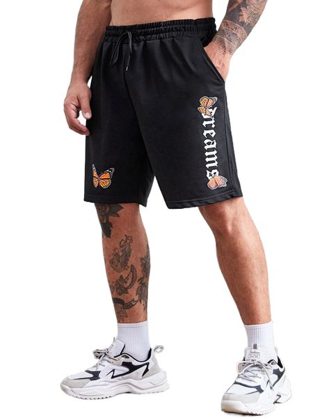 extended sizes men butterfly & letter graphic drawstring waist shorts u3jy#, White;black
extended sizes men butterfly & letter graphic drawstring waist shorts u3jy#, White;black