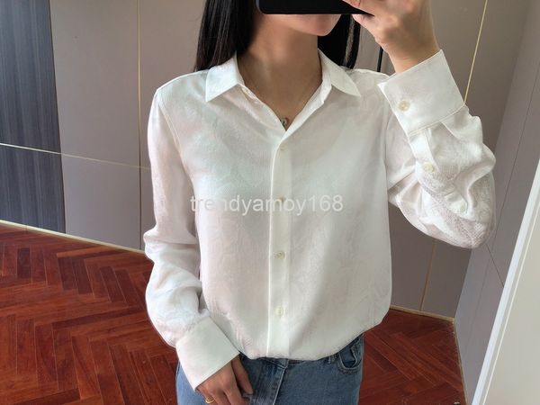 women's polos pure original fidelity 20 mm silk jacquard shirt women's hangzhou high-end wear, White
women's polos pure original fidelity 20 mm silk jacquard shirt women's hangzhou high-end wear, White
