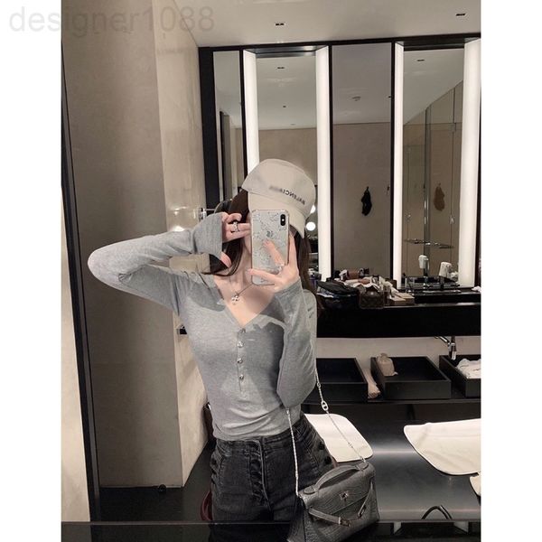 women's t-shirt designer 22ss new products in early summer show figure, slim fit, cross bottomed long sleeved 2s5l, White
women's t-shirt designer 22ss new products in early summer show figure, slim fit, cross bottomed long sleeved 2s5l, White