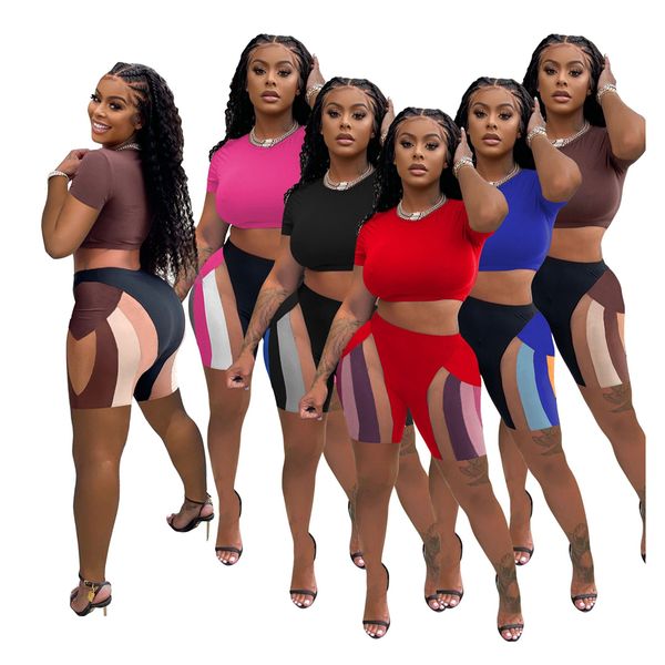 2022 summer print tracksuits for women solid color short sleeve crop and casual sports slim shorts 2 piece sets g60136, Gray
2022 summer print tracksuits for women solid color short sleeve crop and casual sports slim shorts 2 piece sets g60136, Gray
