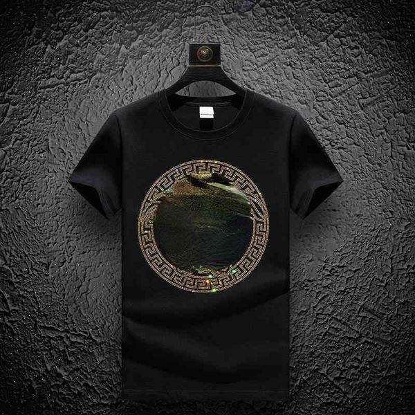 brand designer t shirt medusa station summer men's t-shirt tide brand drill short sleeve pure cotton large half youth bottoming shirt, White;black
brand designer t shirt medusa station summer men's t-shirt tide brand drill short sleeve pure cotton large half youth bottoming shirt, White;black