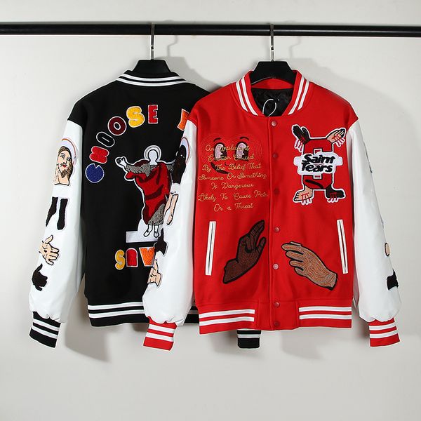 baseball jacket heavy industry full embroidery jacket price stadium hip hop street style button sleeve stitching, Black;brown
baseball jacket heavy industry full embroidery jacket price stadium hip hop street style button sleeve stitching, Black;brown