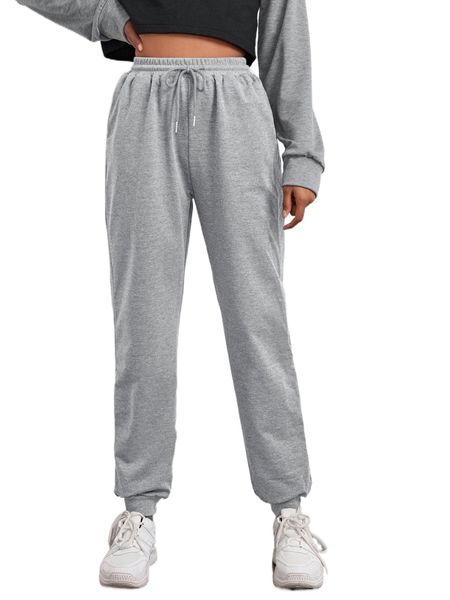 drawstring high-rise joggers f5lg#, Black;white 
drawstring high-rise joggers f5lg#, Black;white