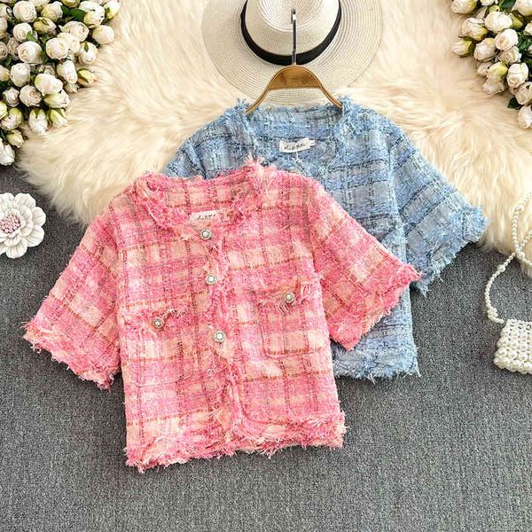 women's t-shirt french pink small fragrance coat short 2022 early autumn versatile loose lady woolen tweed v6p7, White
women's t-shirt french pink small fragrance coat short 2022 early autumn versatile loose lady woolen tweed v6p7, White