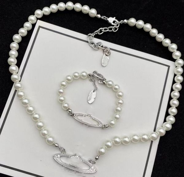 european and american pearl necklace high-quality temperament earth clavicle chain bracelet set female fast delivery, Silver
european and american pearl necklace high-quality temperament earth clavicle chain bracelet set female fast delivery, Silver