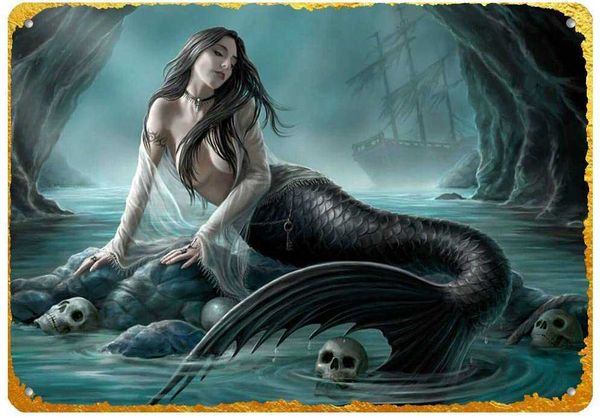 new vintage retro metal tin sign gothic style mermaid with human skulls outdoor street & home bar club kitchen restaurant wall art decor
new vintage retro metal tin sign gothic style mermaid with human skulls outdoor street & home bar club kitchen restaurant wall art decor