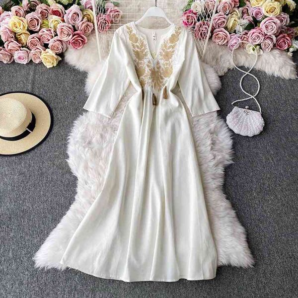 casual dresses cotton hemp ethnic style v-neck dress embroidered tassel travel skirt super fairy bohemian large eab2, Black;gray
casual dresses cotton hemp ethnic style v-neck dress embroidered tassel travel skirt super fairy bohemian large eab2, Black;gray