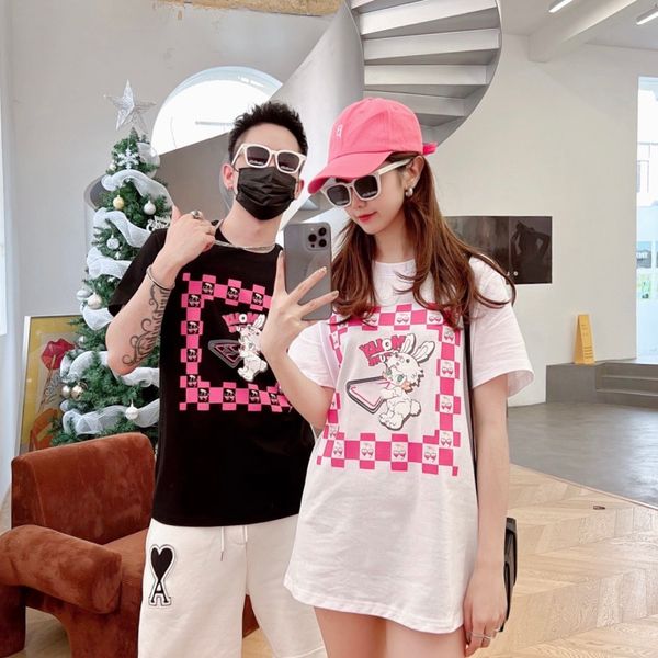 men's t-shirts couple with the same european and american street fashion printing t luxury casual loose designer short-sleeved pullover, White;black
men's t-shirts couple with the same european and american street fashion printing t luxury casual loose designer short-sleeved pullover, White;black
