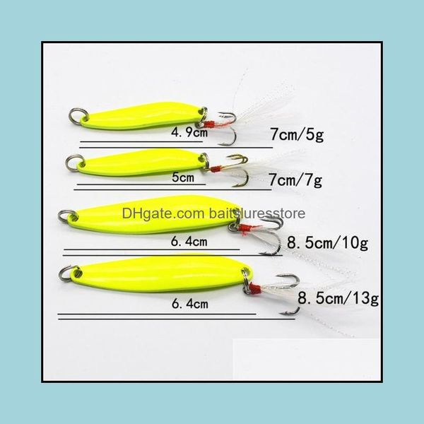baits lures fishing sports outdoors 1pcs metal luminous spinners spoon lure 5 7 10 13g hard bait with feather for bass sea wobbles accesso
baits lures fishing sports outdoors 1pcs metal luminous spinners spoon lure 5 7 10 13g hard bait with feather for bass sea wobbles accesso