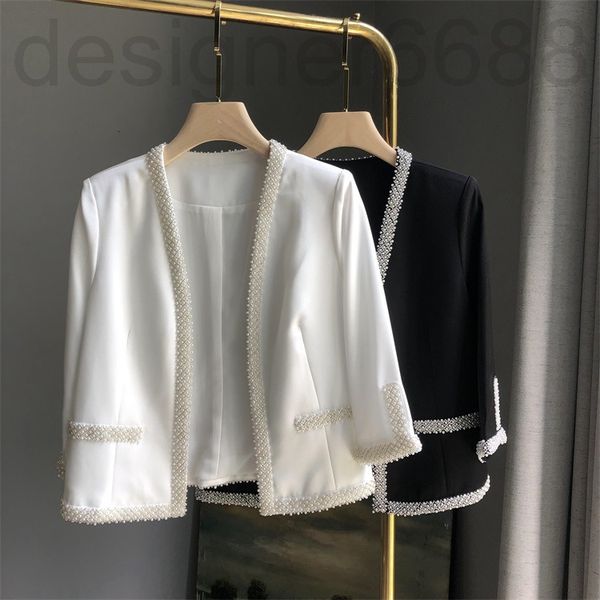 women's suits & blazers designer gao quality women's small suit summer french light luxury thin solid color nail bead shoulder pad, White;black
women's suits & blazers designer gao quality women's small suit summer french light luxury thin solid color nail bead shoulder pad, White;black