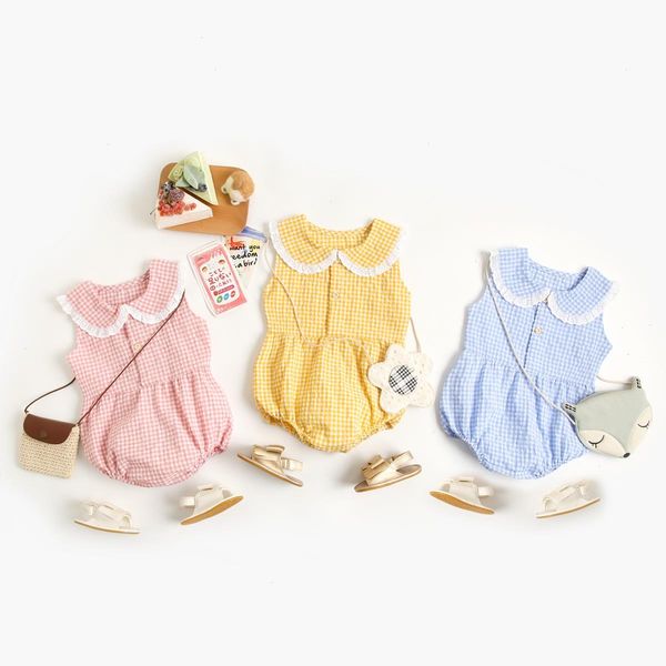 cotton baby girls rompers bodysuits sleeveless summer clothes cute plaid princess bodysuit for girl sweet color, Blue
cotton baby girls rompers bodysuits sleeveless summer clothes cute plaid princess bodysuit for girl sweet color, Blue