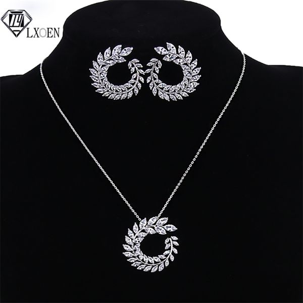 lxoen luxury aaa zircon olive branch pendant set for women fashion white rose gold color wedding jewelry sets for party 220716, Silver
lxoen luxury aaa zircon olive branch pendant set for women fashion white rose gold color wedding jewelry sets for party 220716, Silver