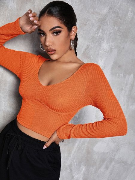 v neck solid fitted crop tee 143d#, White