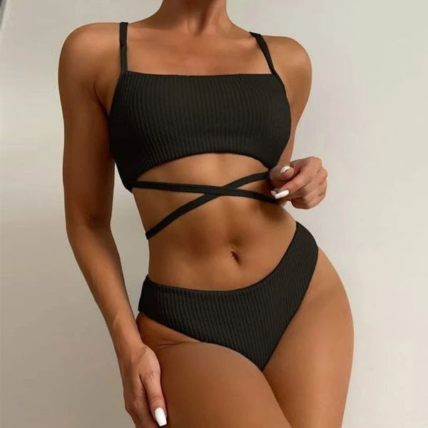 high waist bikini swimwear women swimsuit new push up biquini ribbed bathing suit high cut bikinis set, White;black
high waist bikini swimwear women swimsuit new push up biquini ribbed bathing suit high cut bikinis set, White;black