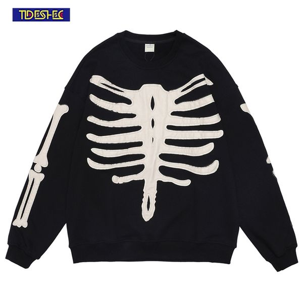men streetwear clothing punk sweatshirt patch embroidery skeleton pullover hip hop sweatshirt oversize men harajuku pullover 220816, Black
men streetwear clothing punk sweatshirt patch embroidery skeleton pullover hip hop sweatshirt oversize men harajuku pullover 220816, Black