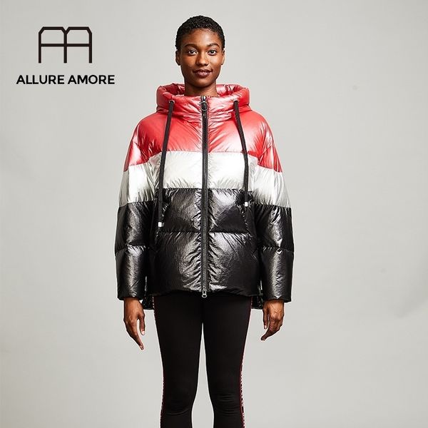 women white duck down jackets ultra light short warm quilted coat original metal glossy puffer waterproof oversize clothes y201026, Black
women white duck down jackets ultra light short warm quilted coat original metal glossy puffer waterproof oversize clothes y201026, Black