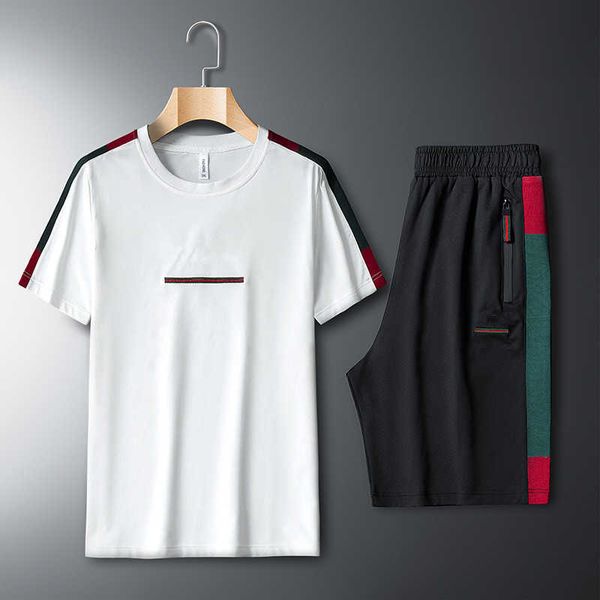 2022 men's tracksuits elastic casual embroidered short sleeve o-neck suit fitness sports trousers set two piece tracksuit men streetwea, Gray
2022 men's tracksuits elastic casual embroidered short sleeve o-neck suit fitness sports trousers set two piece tracksuit men streetwea, Gray