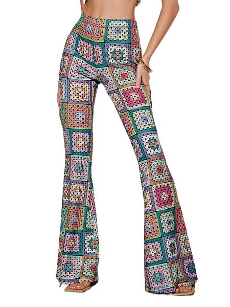 h.igh w.aist patchwork print f.lare l.eg p.ants h0nw#, Black;white 
h.igh w.aist patchwork print f.lare l.eg p.ants h0nw#, Black;white