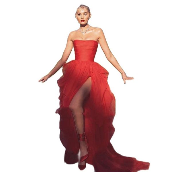 strapless high split prom dresses red long a line tulle 2022 evening gowns party for women latest vestidos de festa, Black
strapless high split prom dresses red long a line tulle 2022 evening gowns party for women latest vestidos de festa, Black