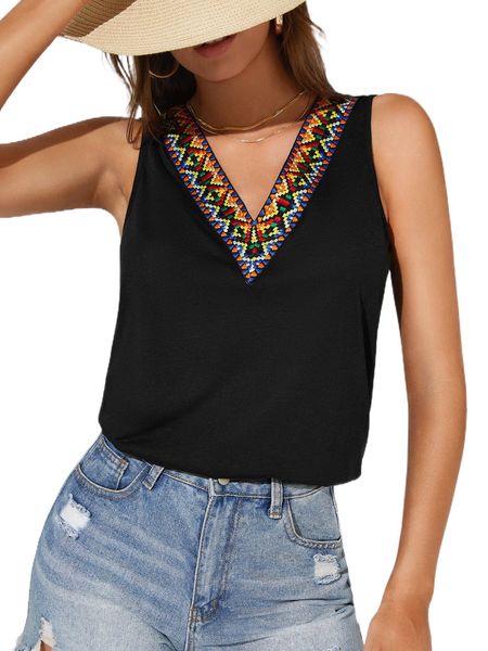 tall contrast geo tape tank x77a#, White
tall contrast geo tape tank x77a#, White