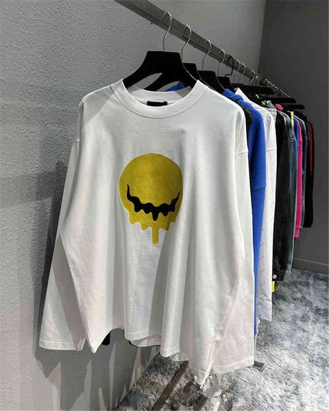 designer men's and women's t shirt high version 21fw new melting smiling face print back embroidery scissors couple paris long sle, White;black
designer men's and women's t shirt high version 21fw new melting smiling face print back embroidery scissors couple paris long sle, White;black