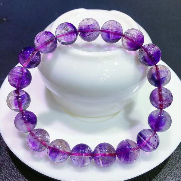 natural purple super 7 rutilated bracelet 10.6mm super 7 clear round beads purple rutilated quartz women men aaaaaa, Silver
natural purple super 7 rutilated bracelet 10.6mm super 7 clear round beads purple rutilated quartz women men aaaaaa, Silver