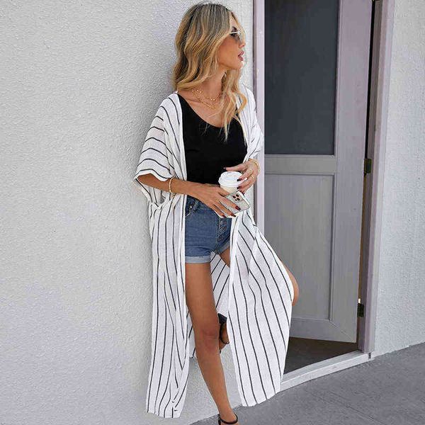 designer women's swimsuit bikini shiying blouse spring and summer 2022 small frh stripe beach sunscreen long short sleeved cardigan 852, White;black
designer women's swimsuit bikini shiying blouse spring and summer 2022 small frh stripe beach sunscreen long short sleeved cardigan 852, White;black