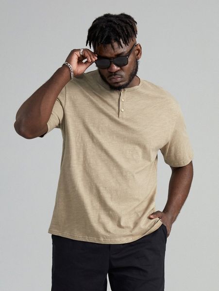 extended sizes men buttoned half placket g5lo#, White;black
extended sizes men buttoned half placket g5lo#, White;black