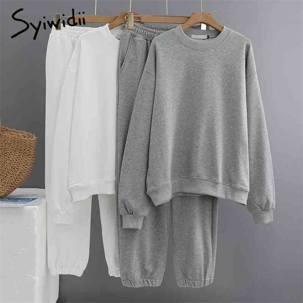 syiwidii 2 piece set tracksuit women spring sportswear elastic waist sweatshirt sweatpants loose pants set white black gray 210331
syiwidii 2 piece set tracksuit women spring sportswear elastic waist sweatshirt sweatpants loose pants set white black gray 210331