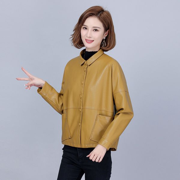 autumn winter asian style women wear single breasted leather clothes women's pu coat young lady leather loose jacket code2122, Black
autumn winter asian style women wear single breasted leather clothes women's pu coat young lady leather loose jacket code2122, Black