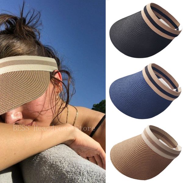 weave straw sun hat women summer empty beach cap clip on solid color large wide brim uv protection breathable visor hats 220707, Blue;gray
weave straw sun hat women summer empty beach cap clip on solid color large wide brim uv protection breathable visor hats 220707, Blue;gray