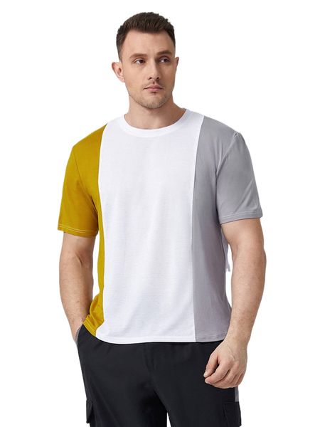 extended sizes men color block tee m9lk#, White;black
extended sizes men color block tee m9lk#, White;black