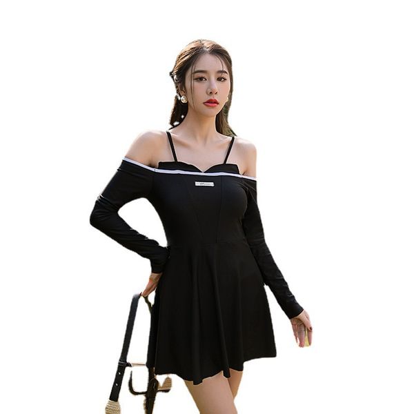 women's swimwear women one piece swimsuit beachwear plus size 2022 bathing suit pants word shoulder long sleeve cover print polyester, White;black
women's swimwear women one piece swimsuit beachwear plus size 2022 bathing suit pants word shoulder long sleeve cover print polyester, White;black