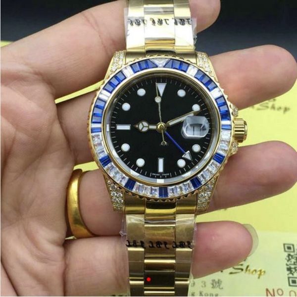 n luxury watches 116758 40mm calendar rainbow diamond black dial asia mechanical sapphire stainless steel bracelet men's wristwatches, Slivery;brown
n luxury watches 116758 40mm calendar rainbow diamond black dial asia mechanical sapphire stainless steel bracelet men's wristwatches, Slivery;brown