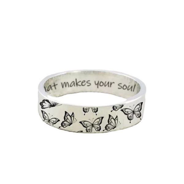 cluster rings do what makes your soul shine vintage engraved butterfly rings, Golden;silver
cluster rings do what makes your soul shine vintage engraved butterfly rings, Golden;silver