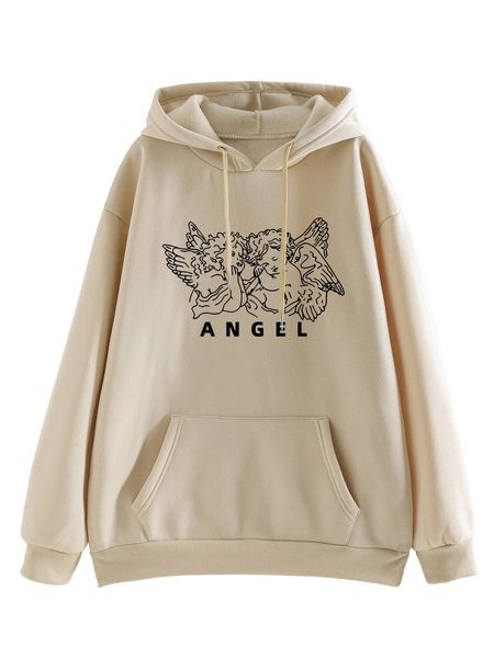 angel & letter graphic kangaroo pocket drawstring thermal hoodie l1jz#, Black
angel & letter graphic kangaroo pocket drawstring thermal hoodie l1jz#, Black