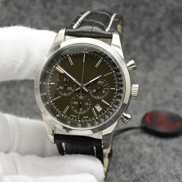 transocean wise choice men watch 44mm quartz chronograph date mens watches excellent wrtistwatches black dial and leather strap, Slivery;brown 
transocean wise choice men watch 44mm quartz chronograph date mens watches excellent wrtistwatches black dial and leather strap, Slivery;brown