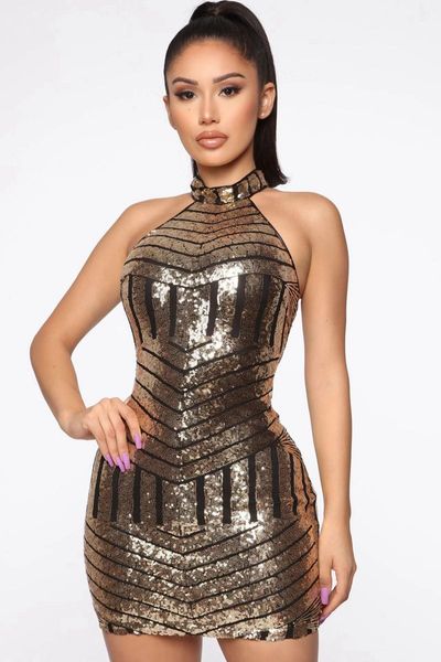 casual dresses women backless black and gold sequin ladies turtleneck bandage bodycon sleeveless party night club short mini dress, Black;gray
casual dresses women backless black and gold sequin ladies turtleneck bandage bodycon sleeveless party night club short mini dress, Black;gray