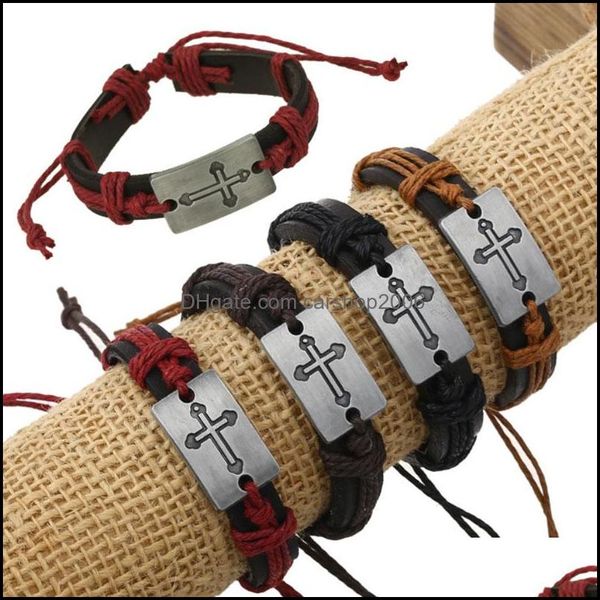 charm bracelets jewelry leather rope handmade braided alloy punk wristbands for men women bangle dro dhi8e, Golden;silver
charm bracelets jewelry leather rope handmade braided alloy punk wristbands for men women bangle dro dhi8e, Golden;silver