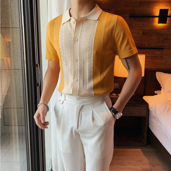 2022 vintage polo shirt man stripe print patchwork knitting casual lapel pullover summer men short sleeve slim polo shirt s-3xl, White;black
2022 vintage polo shirt man stripe print patchwork knitting casual lapel pullover summer men short sleeve slim polo shirt s-3xl, White;black
