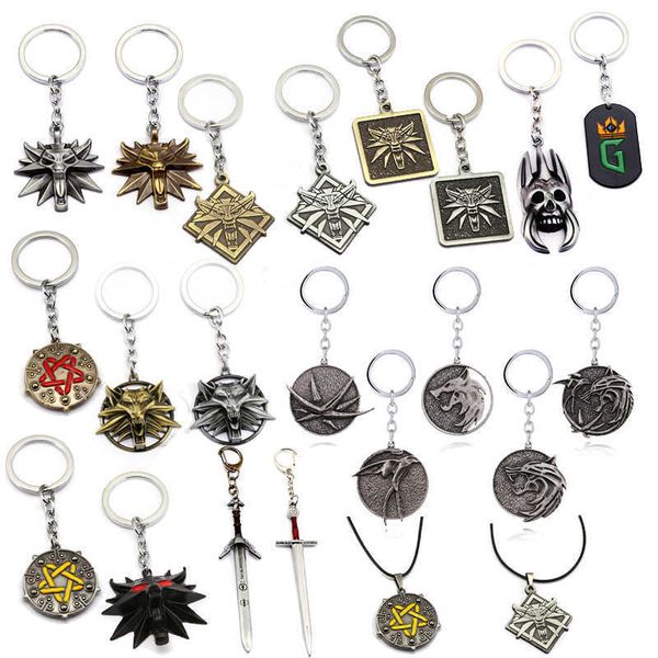 keychains game wild hunt keychain wolf head alloy pendant geralt vintage chains bag car holder men jewelry gifts llaveros, Silver
keychains game wild hunt keychain wolf head alloy pendant geralt vintage chains bag car holder men jewelry gifts llaveros, Silver
