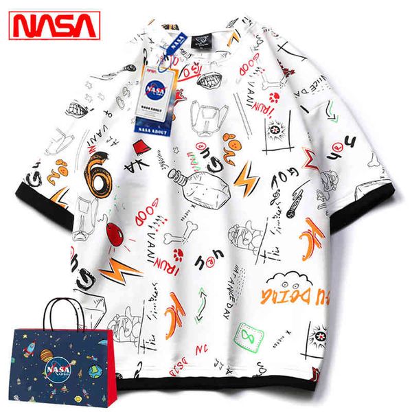 nasa co branded short sleeve t-shirt men's summer 2022 new pure cotton full print lovers fashion brand ins half, White;black
nasa co branded short sleeve t-shirt men's summer 2022 new pure cotton full print lovers fashion brand ins half, White;black