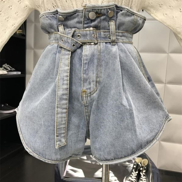 plus size 5xlhigh waist denim short summer fashion loose wide leg jeans shorts y200822, White;black