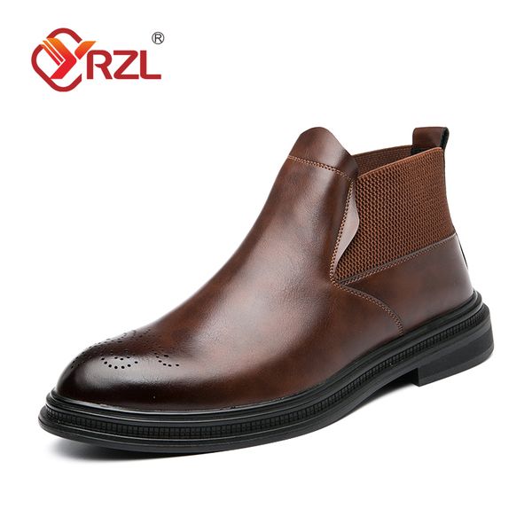 mens leather boots high-classic casual business shoes brock carved english chelsea boots plus size shoes, Black
mens leather boots high-classic casual business shoes brock carved english chelsea boots plus size shoes, Black