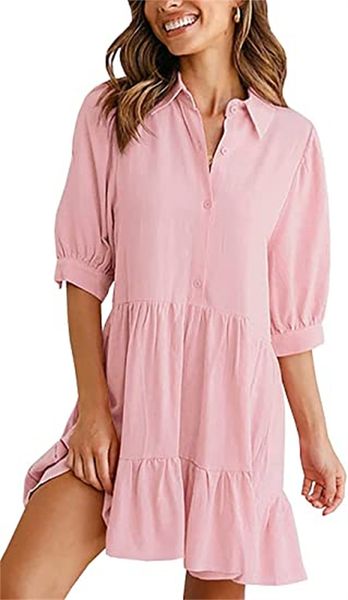 & tees women's button-up shirtdress short sleeve v-neck knee-length loose casual dress, White
& tees women's button-up shirtdress short sleeve v-neck knee-length loose casual dress, White