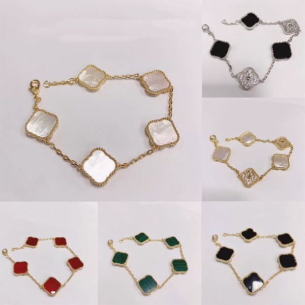 925 silver designer lucky elegant charm bracelet cleef fashion vintage 5 motifs bracelets clover leaf necklace luxury design wedding jewelry, Golden;silver
925 silver designer lucky elegant charm bracelet cleef fashion vintage 5 motifs bracelets clover leaf necklace luxury design wedding jewelry, Golden;silver