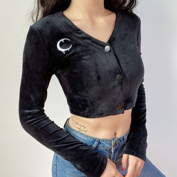 goth dark aesthetic vintage gothic tshirts harajuku embroidery vneck cropped autumn winter grunge punk tshirt women punk y200412, White
goth dark aesthetic vintage gothic tshirts harajuku embroidery vneck cropped autumn winter grunge punk tshirt women punk y200412, White