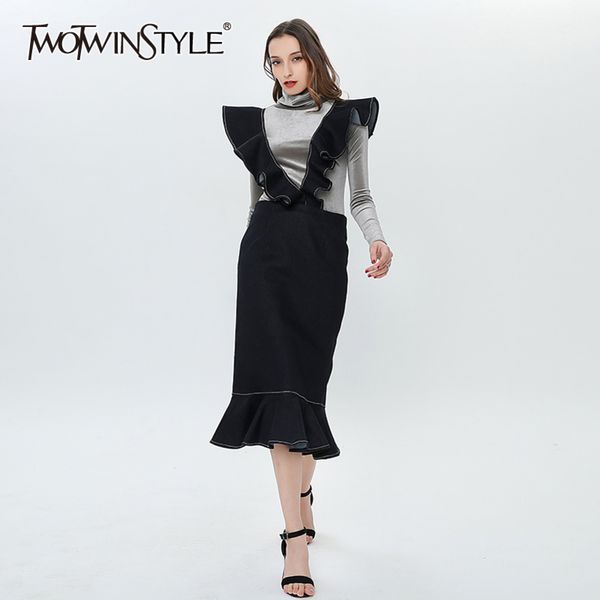 elegant patchwork ruffle skirt for women high waist casual solid skirts female fashion clothing spring 210423, Black
elegant patchwork ruffle skirt for women high waist casual solid skirts female fashion clothing spring 210423, Black