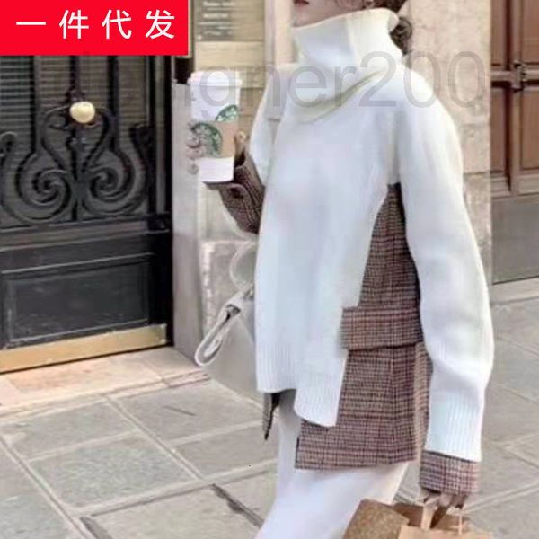 women's sweaters designer net red foreign style splicing pullover sweater women's 2020 new autumn loose outer sweater lazy pw03, White;black
women's sweaters designer net red foreign style splicing pullover sweater women's 2020 new autumn loose outer sweater lazy pw03, White;black