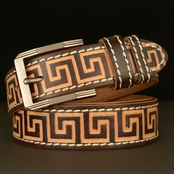 classic leisure pin buckle laser engraved leather belt personality jeans belt men's layer fashion sports mens belts, Black;brown
classic leisure pin buckle laser engraved leather belt personality jeans belt men's layer fashion sports mens belts, Black;brown